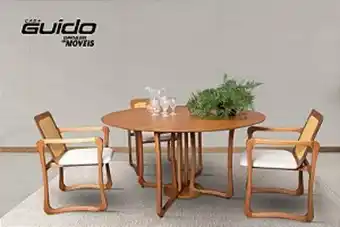 Mesa guell red 1,50x1,50 - honey verniz
