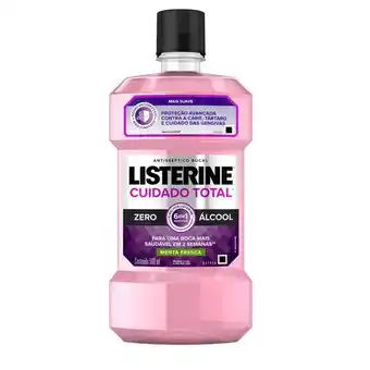 Drogal Antisséptico bucal listerine cuidado total zero 500ml oferta