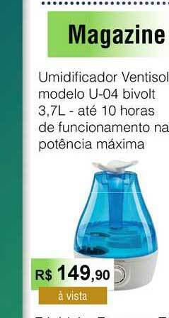 Copercana Umidificador Ventisol Modelo U-04 Bivolt 3.7l Até 10 Horas De Funcionamento Na Potência Máxima oferta
