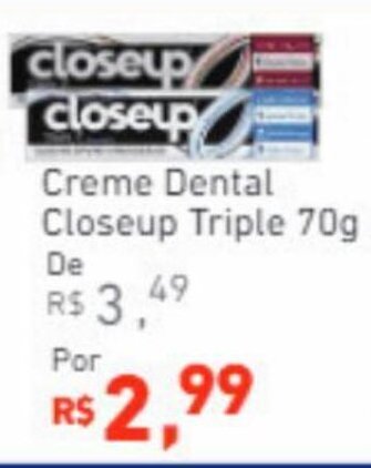 Extrabom Supermercados Creme Dental CloseUp Triple 70g oferta