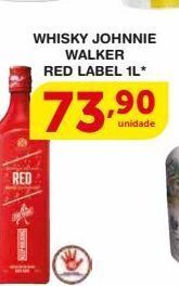 Roldão Whisky johnnie walker red label 1l oferta