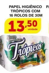 Roldão Papel higiênico tropicos 16 rolos 30m oferta