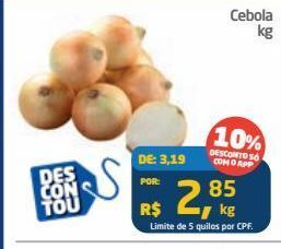 Tenda Atacado Cebola kg oferta