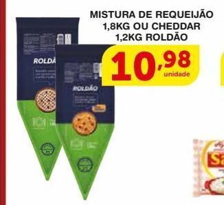 Roldão Mistura de requeijão 1,8kg ou cheddar 1,2kg roldão oferta