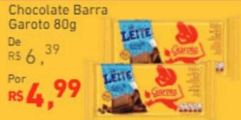 Chocolate Barra Garoto 80g