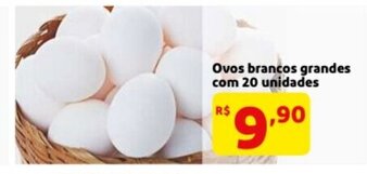 Mercado Extra Ovos Brancos grandes com 20 unidades oferta