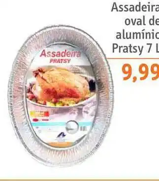 Assadeira Oval De Alumínio Pratsy