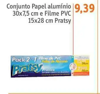 Conjunto Papel Alumínio 30x7.5 Cm E Filme Pvc 15x28 Cm Pratsy