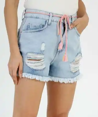 Marisa Short jeans destroyed feminino barra desfiada marisa oferta
