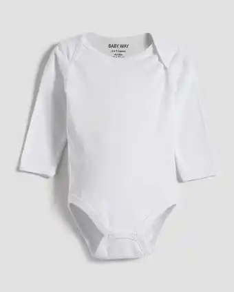 Body bebê manga longa liso branco | baby way by riachuelo