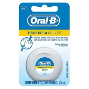 Fio dental oral b essencial floss encerado 25m