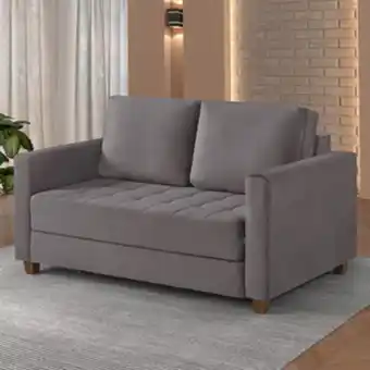 Leroy Merlin Sofá cama marcelle 2 lugares 150 casal veludo paris pés de madeira talento móveis oferta
