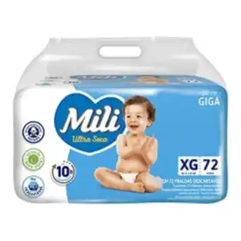 Fralda mili giga ultra seca xg ultra seca 68 unidades