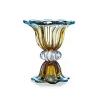 Novo Mundo Vaso em murano san marcos 9108/za 34x33cm azul e âmbar oferta