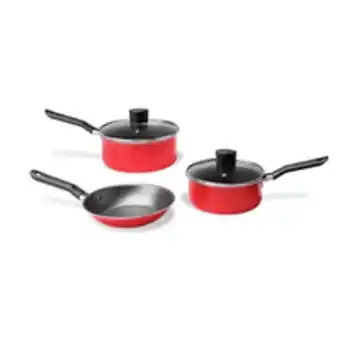 Novo Mundo Conjunto de panelas brinox garlic 03 peças alumínio revestimento antiaderente vermelho oferta