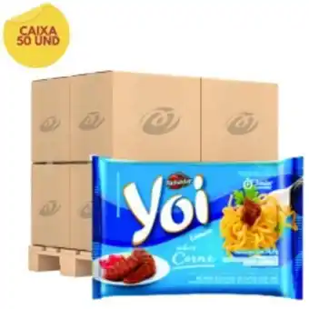 Caixa macarrão instantâneo yoi richester carne 74,3g com 50 und