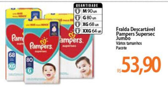 Atacadão Fralda Descartavel Pampers Supersec Jumbo oferta