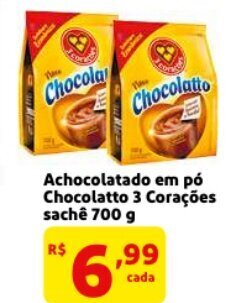 Mercado Extra Achocolatado em po Chocolatto 3 Corações 700g oferta