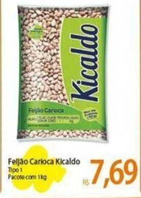Atacadão Feljão Carioca Kicaldo Tipo 1 Pacote com 1kg oferta