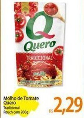 Atacadão Molho de Tomate Quero Tradicional Pouch com 300g oferta