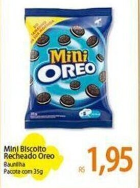 Atacadão Mini Biscoito Recheado Oreo Baunilha Pacote com 35g oferta