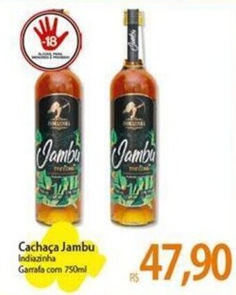 Atacadão Cachaça Jambu Indiazinha Garrafa com 750ml oferta