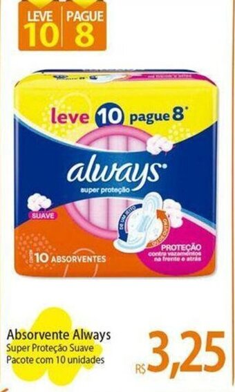 Atacadão Absorvente Always Super Proteção Suave Pacote com 10 unidades oferta