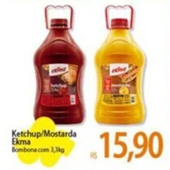 Atacadão Ketchup/Mostarda Ekma Bombona com 3,3kg oferta