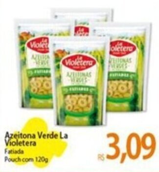 Atacadão Azeitona Verde La Violetera Fatiada Pouch com 120g oferta