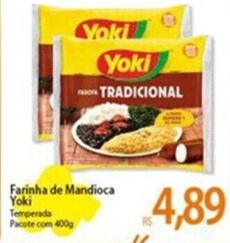 Atacadão Farinha de Mandioca Yoki Temperada Pacote com 400g oferta