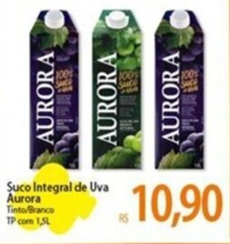 Atacadão Suco Integral de Uva Aurora Tinto/Branco TP com 1,5L oferta
