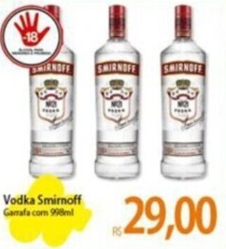 Atacadão Vodka Smirnoff Garrafa com 998ml oferta