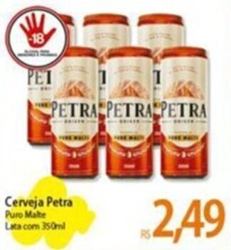 Atacadão Cerveja Petra Puro Malte Lata com 350ml oferta