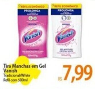 Atacadão Tira Manchas em Gel Vanish Tradicional/White Refil com 500ml oferta