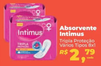 Absorvente Intimus Tripla Proteção Vários Tipos 8x1