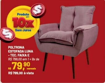 POLTRONA ESTOFADA LUNA -TEC. FAIXA E
