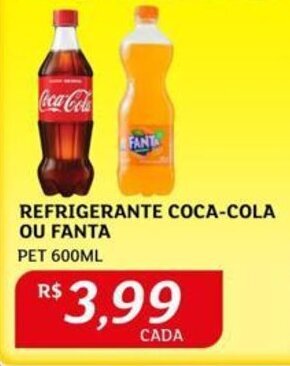 Assaí Atacadista REFRIGERANTE COCA-COLA OU FANTA PET 600ML oferta