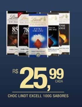DB Supermercados Choc lindt excell 100g sabores oferta