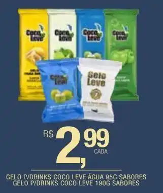 DB Supermercados Gelo p/drinks coco leve água 95g sabores oferta