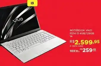 DB Supermercados Notebook vaio fe14 13 4gb/128gb oferta