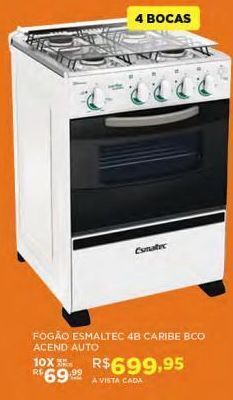DB Supermercados Fogão esmaltec 4b caribe bco acend auto oferta