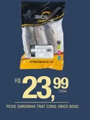 DB Supermercados Peixe sardinha trat cong 3rios 800g oferta
