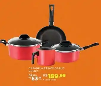 DB Supermercados Cj panelas brinox garlic 4pc oferta