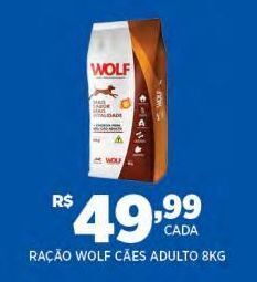 DB Supermercados Ração wolf cães adulto 8kg oferta