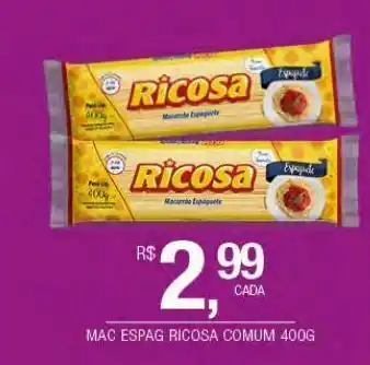 DB Supermercados Macarrão ricosa comum 400g oferta