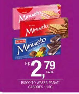 DB Supermercados Biscoito wafer parati sabores 115g oferta