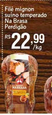 DB Supermercados Filé mignon suíno temperado na brasa perdigão kg oferta