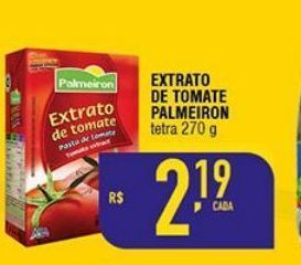 Mercantil Rodrigues Extrato de tomate palmeiron tetra 270 g oferta