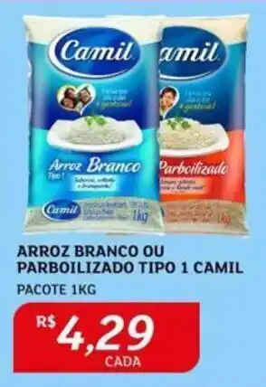 Assaí Atacadista ARROZ BRANCO OU PARBOILIZADO TIPO 1 CAMIL PACOTE 1KG oferta