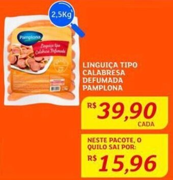 Assaí Atacadista LINGUIÇA TIPO CALABRESA DEFUMADA PAMPLONA oferta
